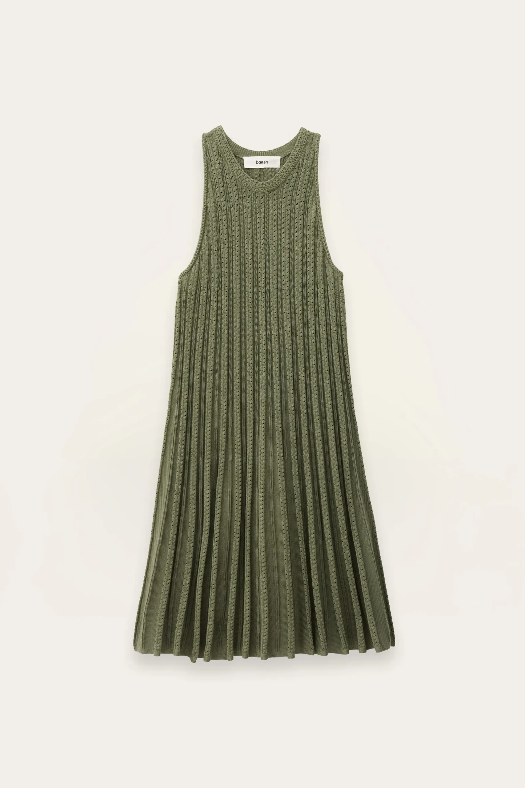 SINNTA pleated sleeveless knit dress