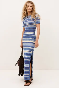 TONNIE striped knitted maxi dress