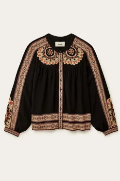 VALDA loose patterned shirt