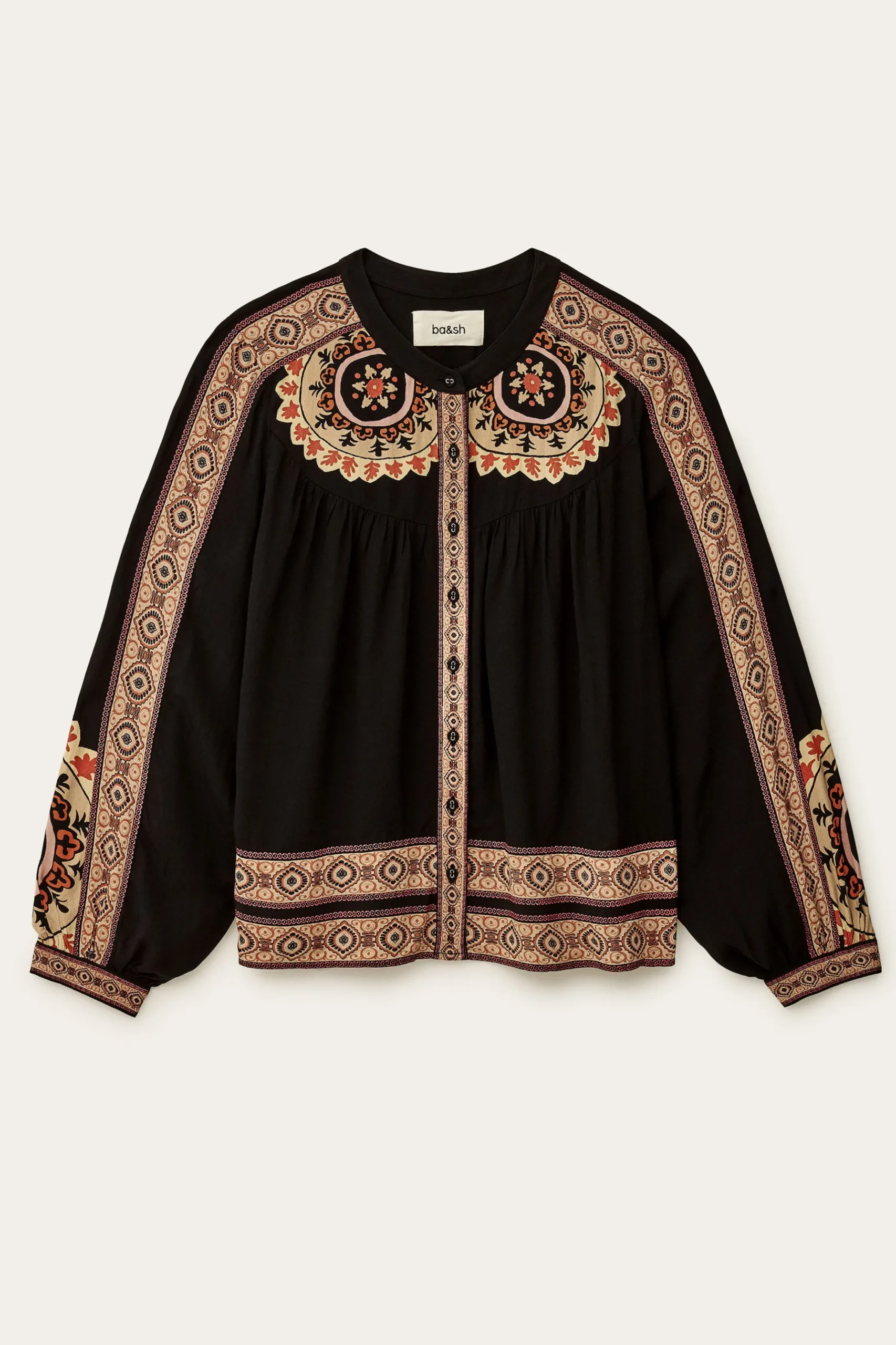 VALDA loose patterned shirt
