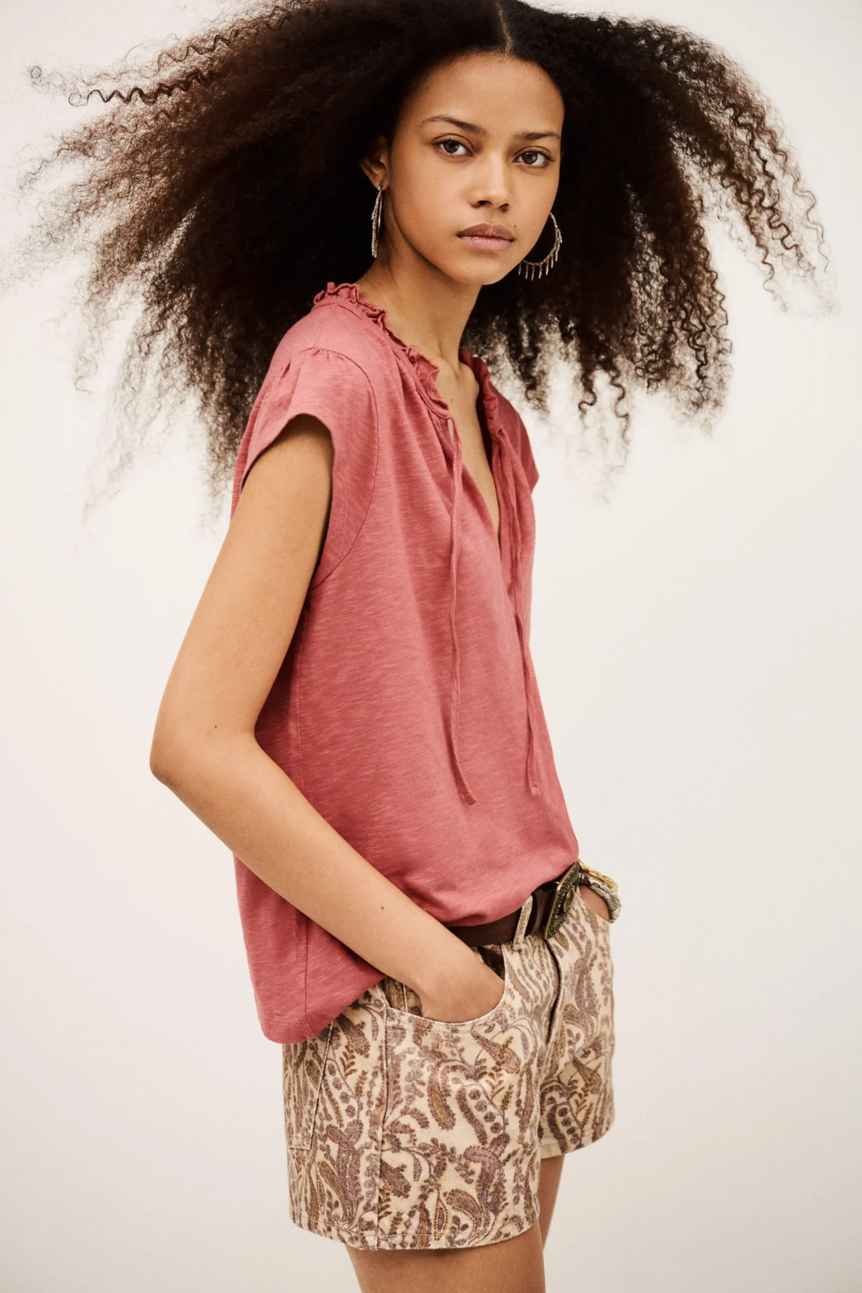 VERY top with ruffled sleeves