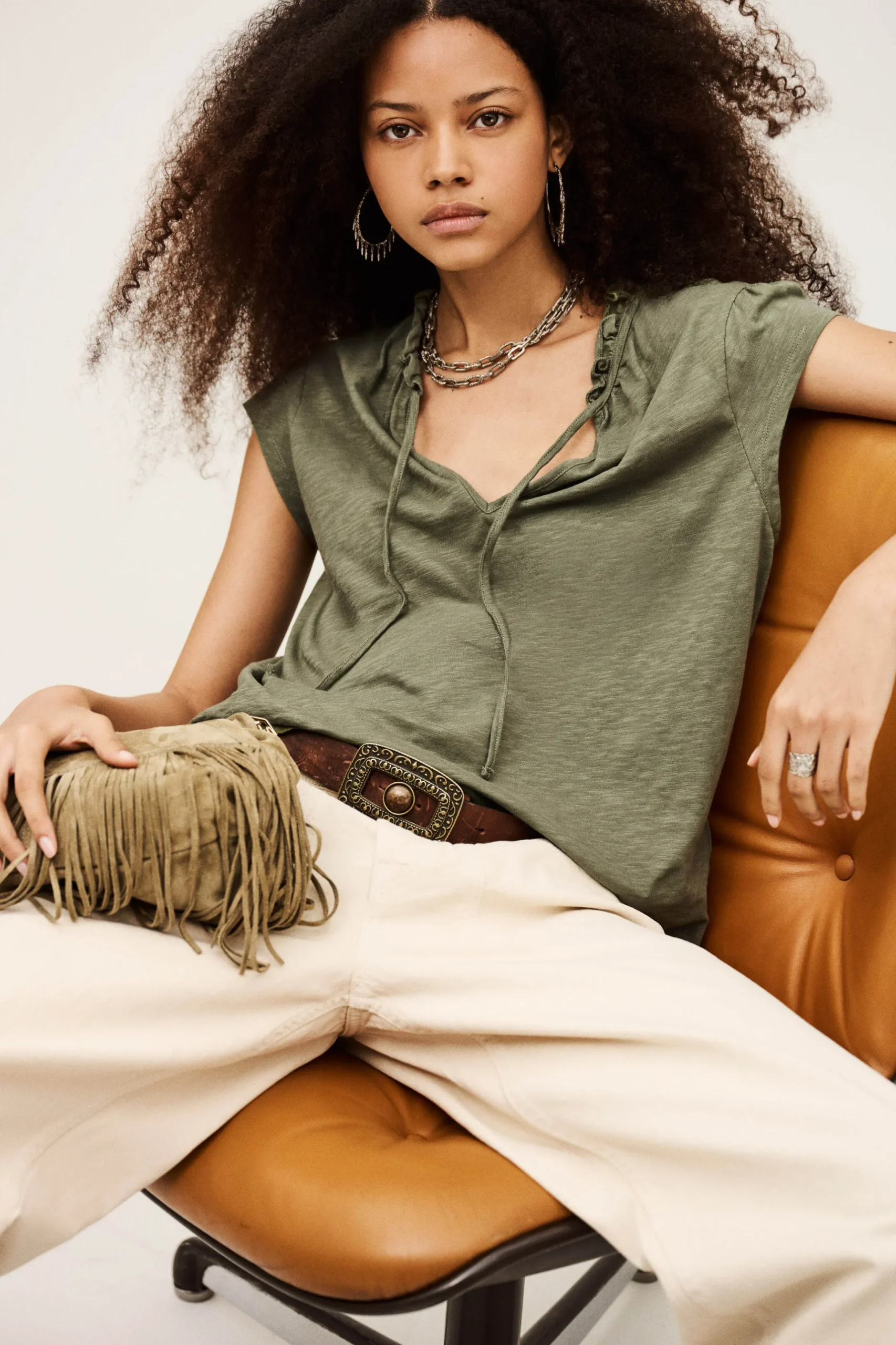 VERY top with ruffled sleeves
