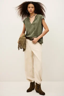VERY top with ruffled sleeves