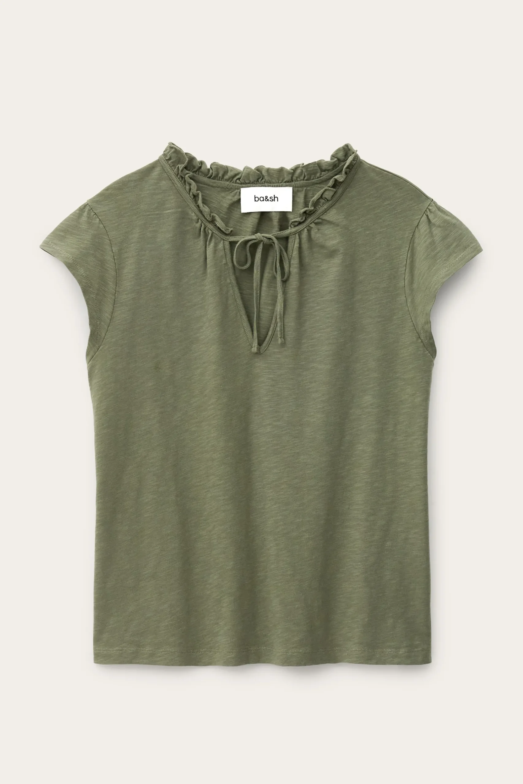 VERY top with ruffled sleeves