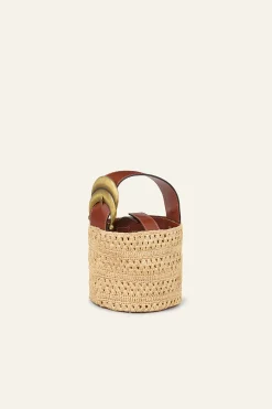 YOUYOU mini raffia bucket bag