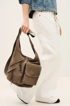 YOUYOU suede bucket bag