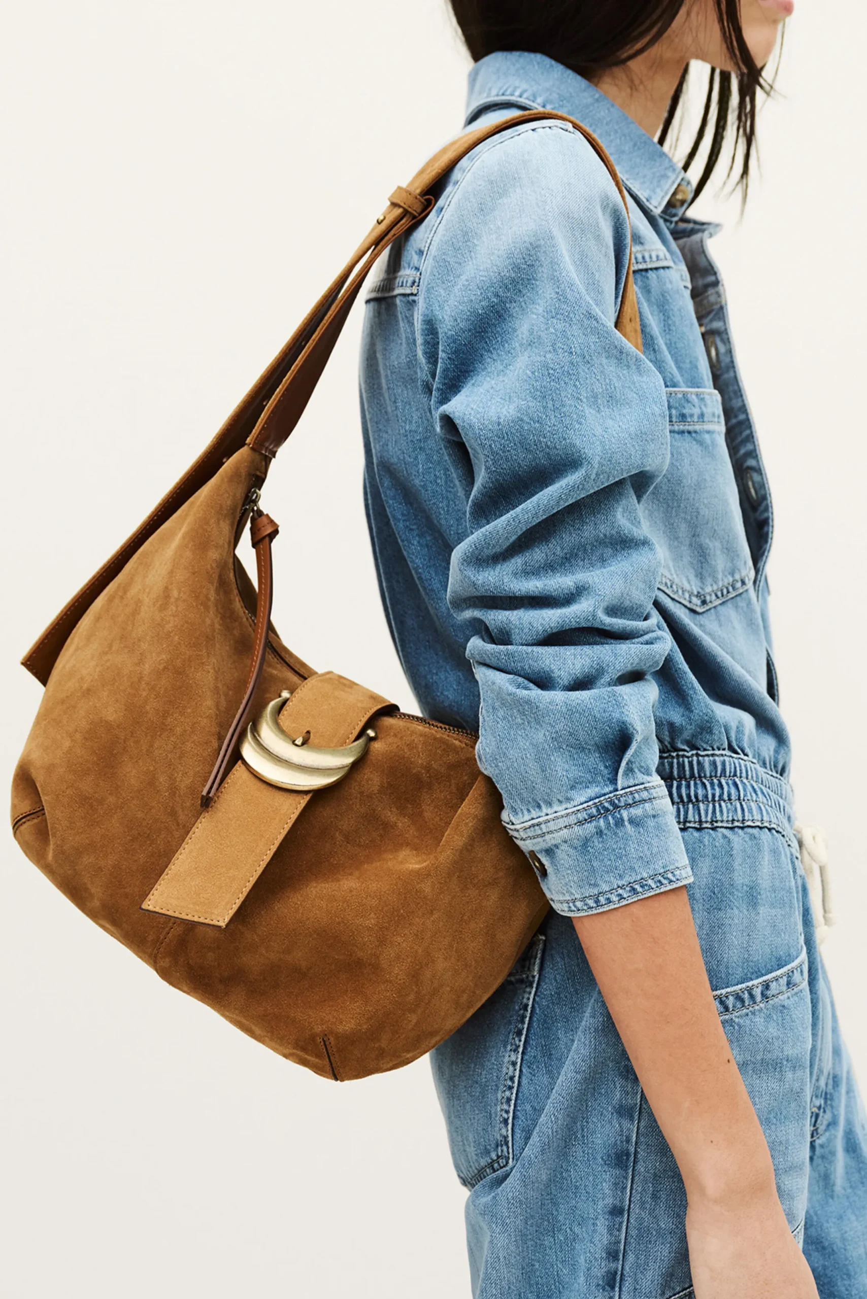 YOUYOU suede hobo bag