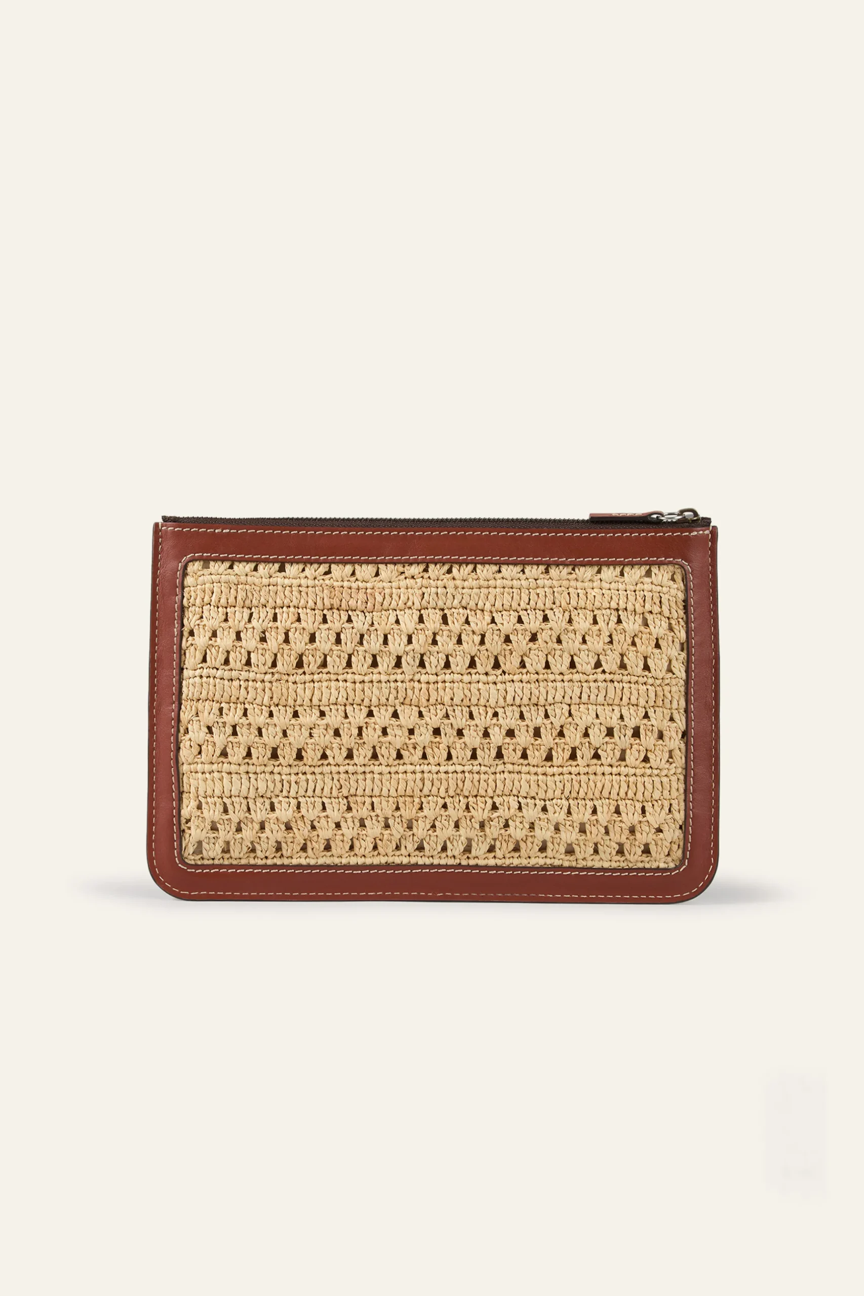 YOUYOU woven raffia clutch